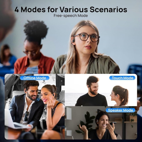 Real-time Bluetooth AI Translation Earbuds,Language Translator Wireless Earbuds with 144 Languages,Two Way Language Translation Earbuds for Travel