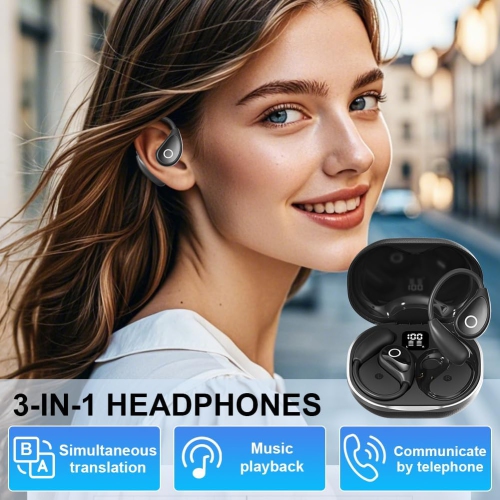 Real-time Bluetooth AI Translation Earbuds,Language Translator Wireless Earbuds with 144 Languages,Two Way Language Translation Earbuds for Travel