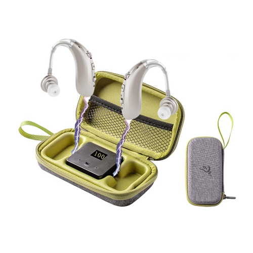 Image 1 de 6.. Aides auditives pour aînés Aides auditives rechargeables invisibles avec sac de recharge Amplificateur sonore auriculaire