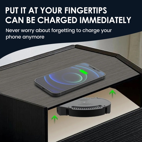 Invisible Wireless Charger, 30mm Under-Desk Charging Pad for iPhone15/14/13/12/11//Samsung/LG/Google Phones