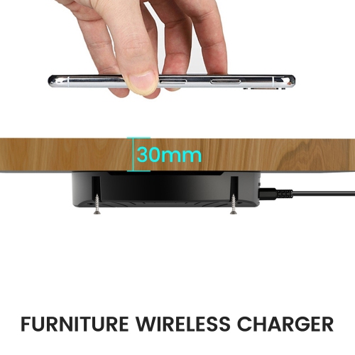 Invisible Wireless Charger, 30mm Under-Desk Charging Pad for iPhone15/14/13/12/11//Samsung/LG/Google Phones