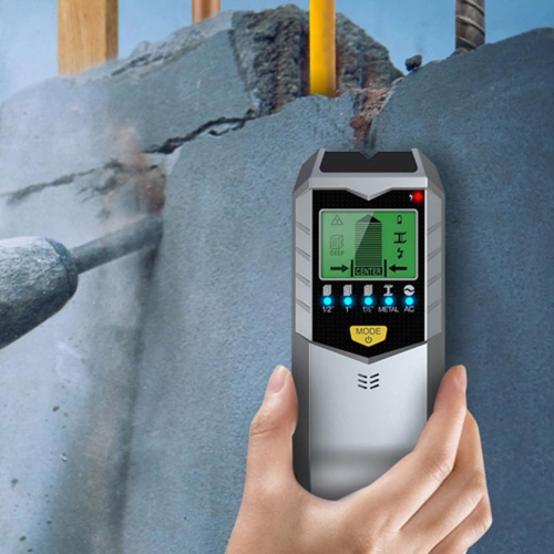 Stud Detector Sensor, Portable 5-in-1 Wall Scanner, Handheld Wall Metal Detector with LCD Display and Audio Alarm