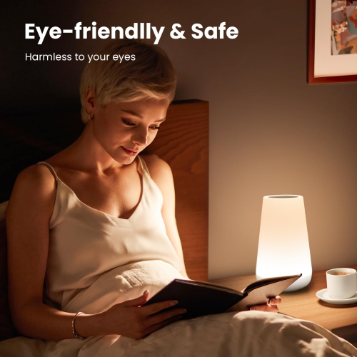 Veilleuse 13 couleurs pour chambre à coucher, lampe tactile à intensité réglable avec télécommande, lampe de chevet portative pour bureau