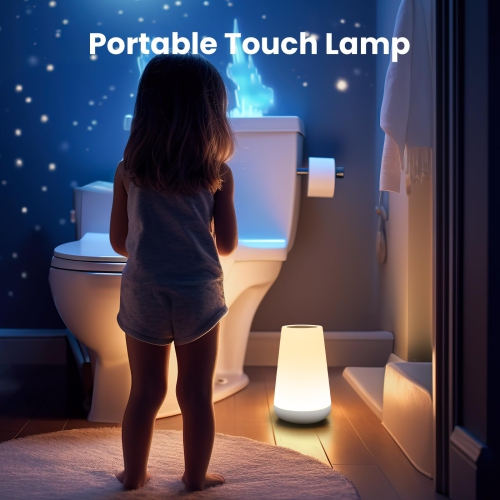Veilleuse 13 couleurs pour chambre à coucher, lampe tactile à intensité réglable avec télécommande, lampe de chevet portative pour bureau