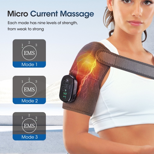 Heating Knee Massager, Knee Shoulder Elbow 3-in-1 Massage, Portable Knee Massager 3 Vibration and Heat,with Knit Knee Brace Pads