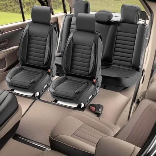 All-Weather TPE Floor Mats for Ram 1500 2019-2021 & Universal 9pcs Car Seat Covers, Airbag Compatible, Detachable Headrests for Cars, SUVs, Trucks