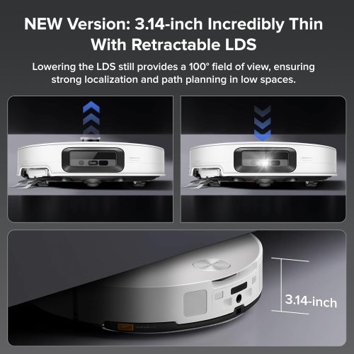 Roborock Saros 10 Robot Vacuum and Mop, 22,000Pa Suction - White