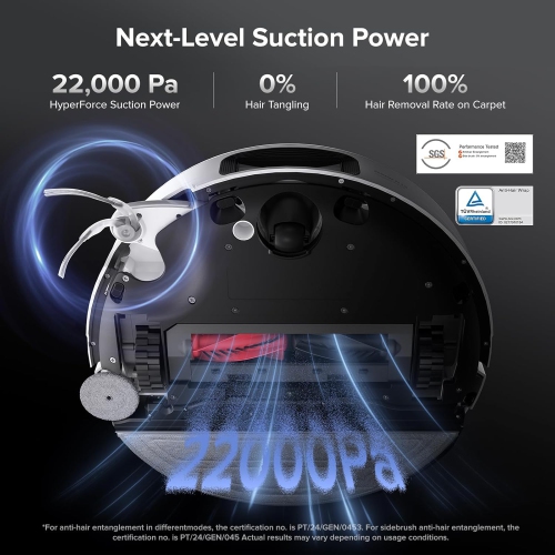 Roborock Saros 10 Robot Vacuum and Mop, 22,000Pa Suction - White