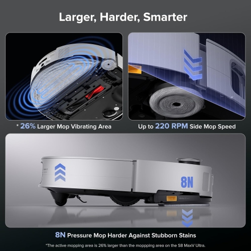 Roborock Saros 10 Robot Vacuum and Mop, 22,000Pa Suction - White