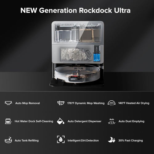 Roborock Saros 10 Robot Vacuum and Mop, 22,000Pa Suction - White