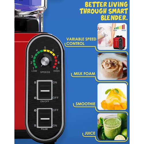 CRANDDI 1800W High-Speed Blender – Powerful, Large & Easy to Clean!