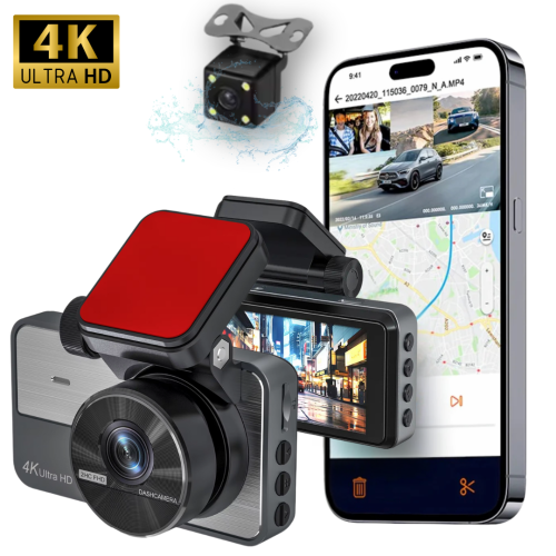 LDAS 4K Wifi Dual Lens Dash Cam, Metal Private Model Support GPS 3 Inch Dashboard Camera Car Dvr Parking Monitoring