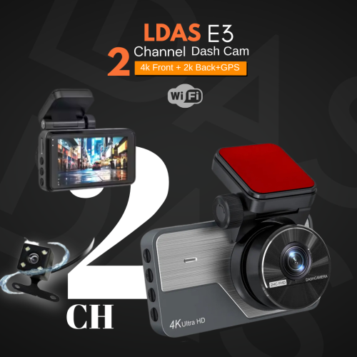LDAS 4K Wifi Dual Lens Dash Cam, Metal Private Model Support GPS 3 Inch Dashboard Camera Car Dvr Parking Monitoring