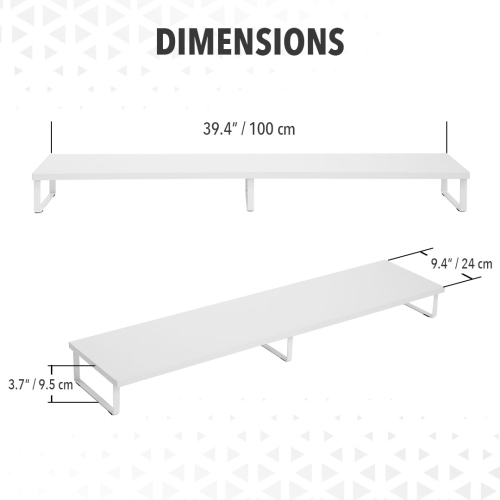 MotionGrey Monitor Stand Riser, 39.4 Inch Ergonomic Desk Shelf & tabletop Desktop Stand for Laptop, Computer, MacBook, Notebook, PC - White