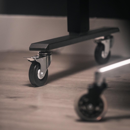 MotionGrey Heavy Duty Caster Wheels 3 inch for All Floors, M10 Threaded Locking Casters Set of 4, Universal Industrial Metal Swivel Wheel Desk Castor