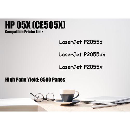 Ultra Toner® Compatible Replacement for HP 05X CE505X Black Toner Cartridg for HP Laserjet P2055d Laserjet P2055dn Laserjet P2055x