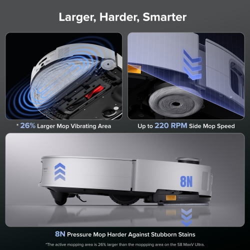 Roborock Saros 10 – Vadrouille robot, ultra mince de 3,14&nbsp;po, décollement automatique, 0 % emmêlement des poils, station d'accueil multifonction