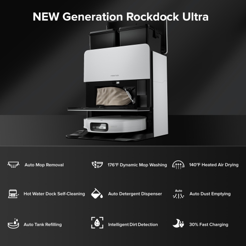 Roborock Saros 10 – Vadrouille robot, ultra mince de 3,14&nbsp;po, décollement automatique, 0 % emmêlement des poils, station d'accueil multifonction