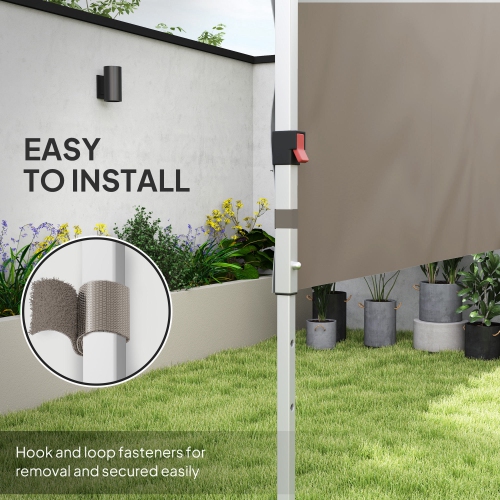 Outsunny 2 PCS Canopy Half Walls for 10' x 10' or 10' x 20' Pop Up Canopy, 2 Packs Half Sidewalls Only, Grey