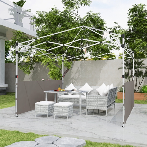 Outsunny 2 PCS Canopy Half Walls for 10' x 10' or 10' x 20' Pop Up Canopy, 2 Packs Half Sidewalls Only, Grey