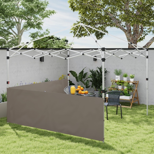 Outsunny 2 PCS Canopy Half Walls for 10' x 10' or 10' x 20' Pop Up Canopy, 2 Packs Half Sidewalls Only, Grey