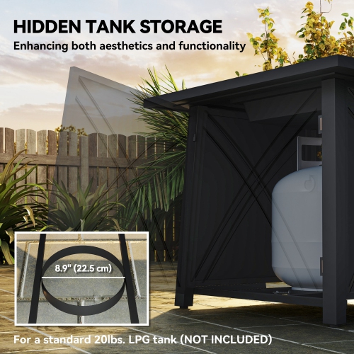 Outsunny Propane Fire Pit Table, 28" Square 40,000 BTU Outdoor Gas Fire Table with Waterproof Cover, Adjustable Foot Pads, Decorative Lava Rocks,