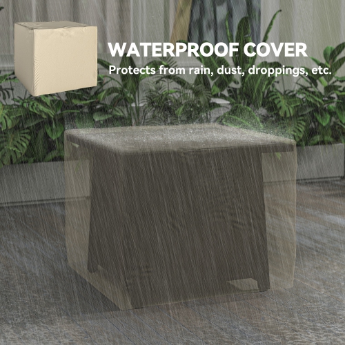 Outsunny Propane Fire Pit Table, 28" Square 40,000 BTU Outdoor Gas Fire Table with Waterproof Cover, Adjustable Foot Pads, Decorative Lava Rocks,