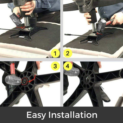 Remplacement du cylindre de fauteuil de bureau Easy MotionGrey – Piston à vérin à gaz de classe 4 – Convient à tous les fauteuils de bureau et de jeu