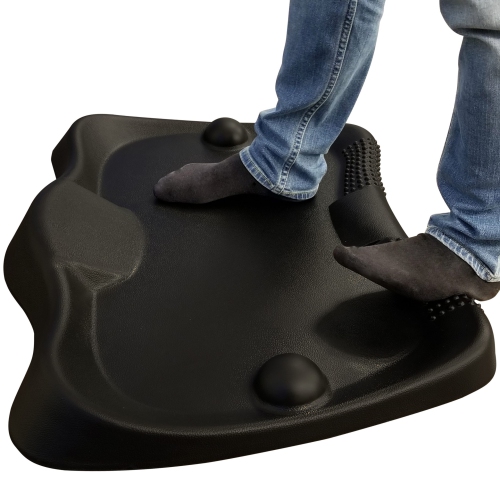 Image 1 de 7.. Tapis portatif assis/debout MotionGrey pour le bureau et la maison - Noir