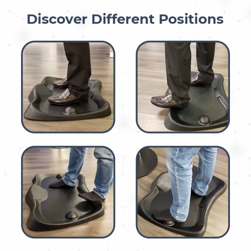 Tapis portatif assis/debout MotionGrey pour le bureau et la maison - Noir