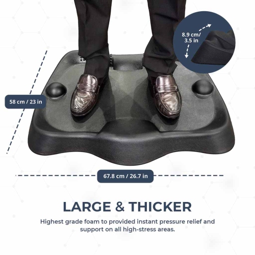 Tapis portatif assis/debout MotionGrey pour le bureau et la maison - Noir