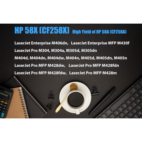 Ultra Toner® Compatible HP 58X CF258X High Yield Black Toner Cartridge of hp 58a cf258a - HP LaserJet Enterprise M406dn MFP M430f M304 M305d M404dn