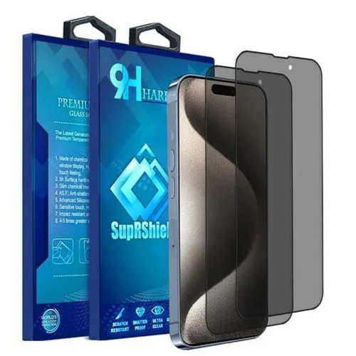Image 1 de 6.. Protecteur d'écran en verre trempé antireflet Supershield pour iPhone 16e - Paquet de 2