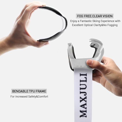 Ski Goggles,Winter Snow Sports Snowboard Goggles Youth & Men Women Skiing Skating Snowmobile,D05-white Frame/Silver (vlt 13%)