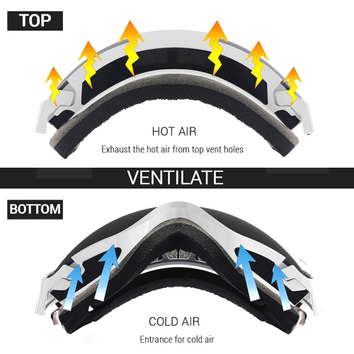 Ski Goggles,Winter Snow Sports Snowboard Goggles Youth & Men Women Skiing Skating Snowmobile,D05-white Frame/Silver (vlt 13%)