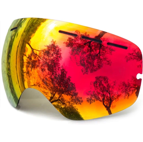 Lunettes de ski, lunettes de planche à neige pour sports d'hiver Lunettes de neige Jeunesse et Homme Femme Ski Ski Motoneige,B02-rouge