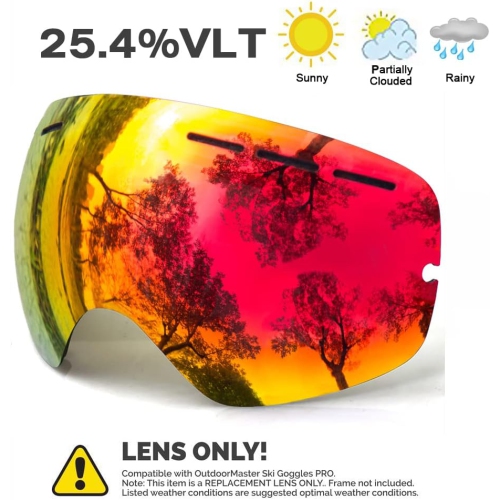 Lunettes de ski, lunettes de planche à neige pour sports d'hiver Lunettes de neige Jeunesse et Homme Femme Ski Ski Motoneige,B02-rouge