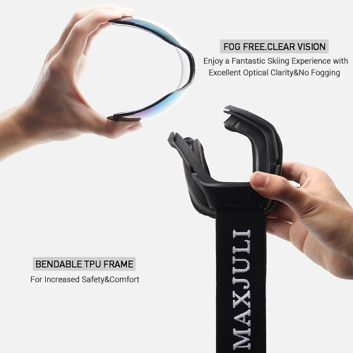 Ski Goggles,Winter Snow Sports Snowboard Goggles Youth & Men Women Skiing Skating Snowmobile,D04-black Frame/Clear