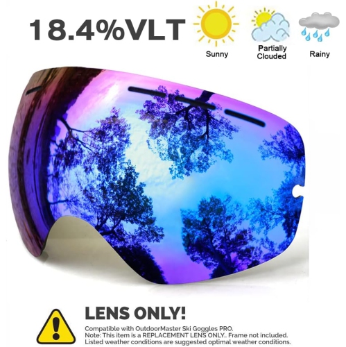 Ski Goggles,Winter Snow Sports Snowboard Goggles Youth & Men Women Skiing Skating Snowmobile,B03-blue(vlt 18.4%)lens Only
