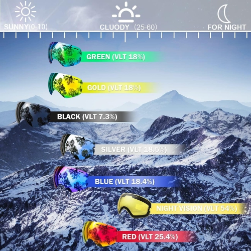 Ski Goggles,Winter Snow Sports Snowboard Goggles Youth & Men Women Skiing Skating Snowmobile,B01-bright Enhancement Lens Only