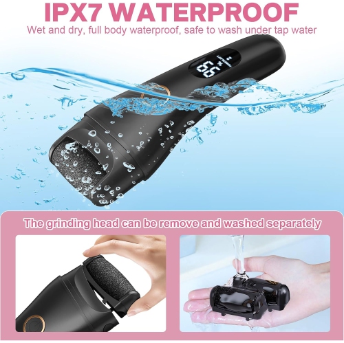 Electric Foot File,Callus Remover for Feet,Adjustable 3 Speed Foot Callus Remover with Pedicure Tools Foot Care,Remove Dead Skin & Hard Skin Dry