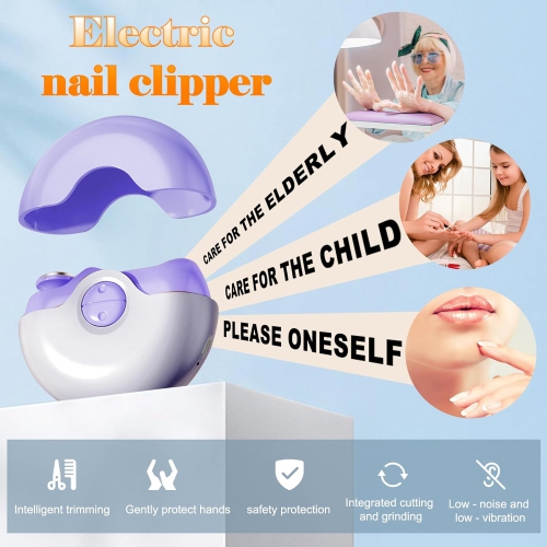 Electric Nail Clipper,Electric Polishing Nail Clippers,Electric Nail File for Seniors,Nail Trimmer Electric Toenail Automatic Nail Clippers