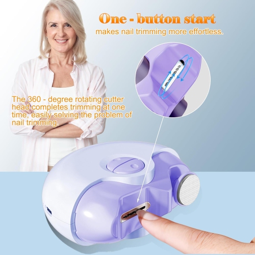 Electric Nail Clipper,Electric Polishing Nail Clippers,Electric Nail File for Seniors,Nail Trimmer Electric Toenail Automatic Nail Clippers
