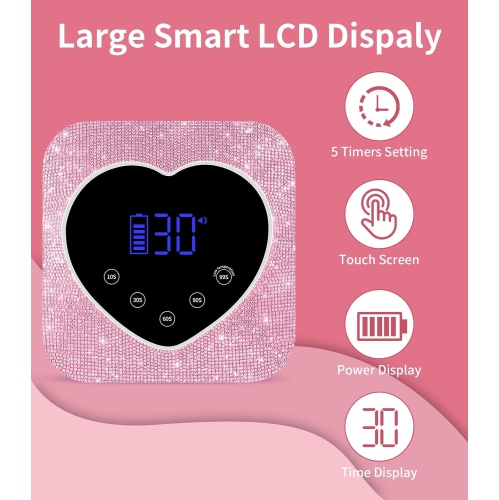 UV Light for Nails,Cordless Rechargeable UV Nail Lamp,Fast Nails Dryer Curing Lamp for Salon & Home,Gel Nail Polish UV Light with 5 Timer Setting