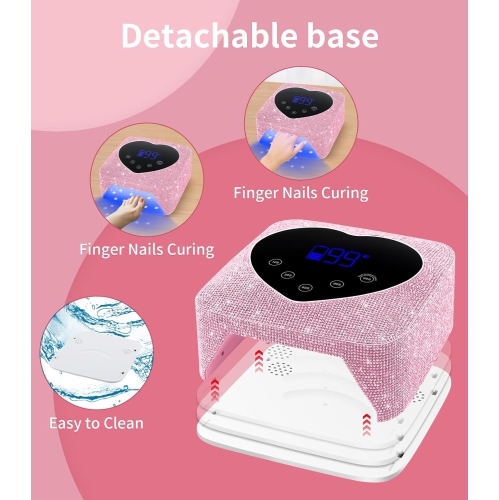 UV Light for Nails,Cordless Rechargeable UV Nail Lamp,Fast Nails Dryer Curing Lamp for Salon & Home,Gel Nail Polish UV Light with 5 Timer Setting