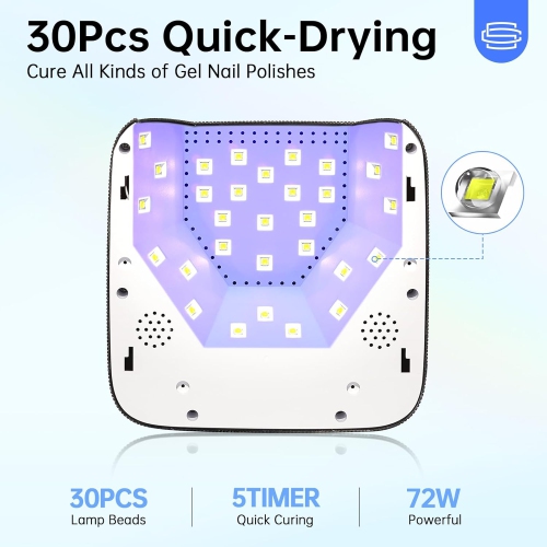 UV Light for Nails,Cordless UV Nail Lamp for Gel Nails,LED Nail Dryer with 5 Timer Setting,Touch Control & Auto Sensor,Fast Nail Light Curing Lamp