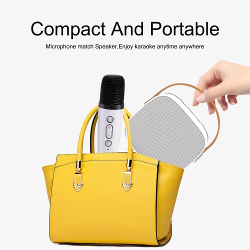 Karaoke Machine Mini , for Kids Adults Portable Bluetooth Speaker with 2 Wireless Microphones, Easter Birthday Gifts Toys