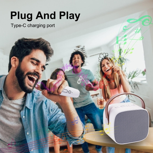Karaoke Machine Mini , for Kids Adults Portable Bluetooth Speaker with 2 Wireless Microphones, Easter Birthday Gifts Toys