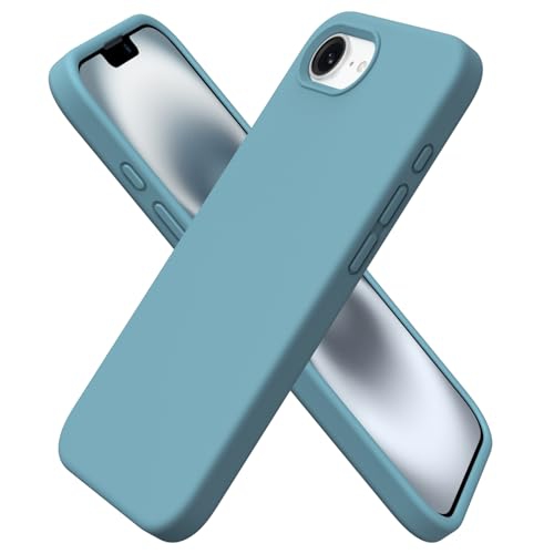 Image 1 de 7.. ORNARTO Compatible avec l'étui pour iPhone 16e de 6,1&nbsp;po, silicone liquide, 3 couches, étui pour téléphone en gel souple, couverture de