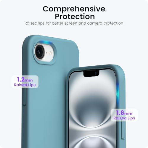 ORNARTO Compatible with iPhone 16e Case 6.1",Liquid Silicone 3 Layers Full Covered Soft Gel Rubber Phone Case,Shockproof Protective Cover 6.1